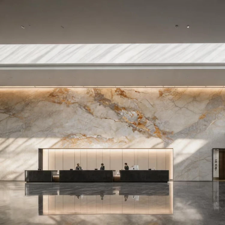 Quartz Wall Cladding for Hotel Lobby