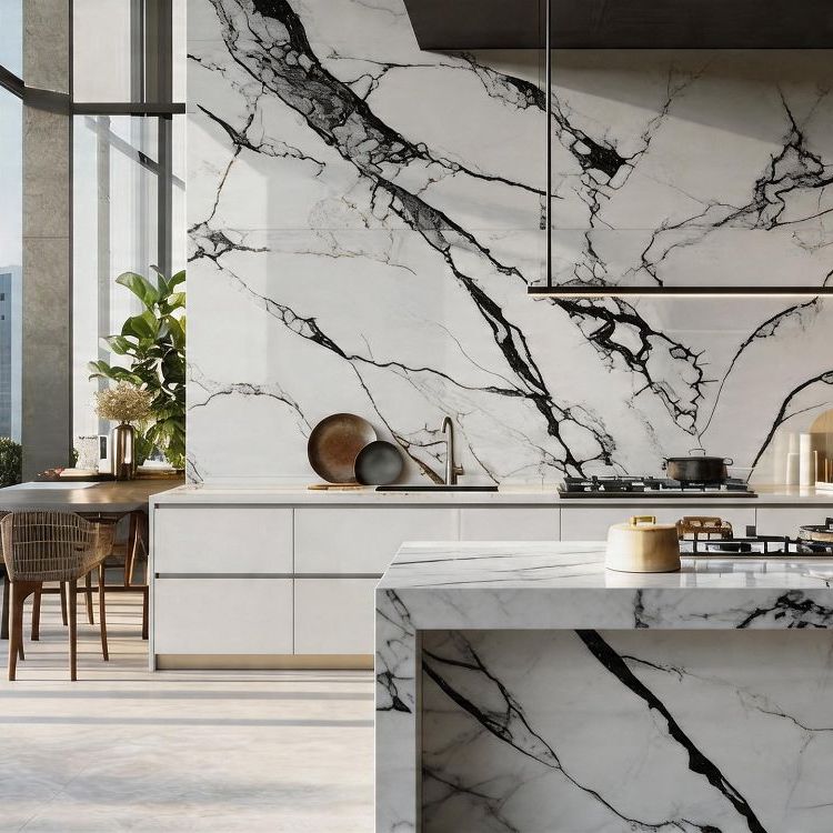 Quartz Wall Cladding for Kitchen