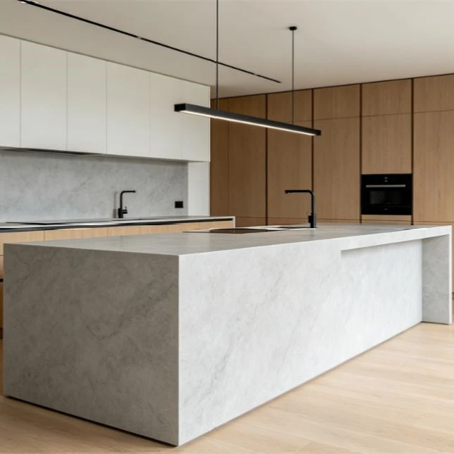 Waterfall Edge Quartz Countertop